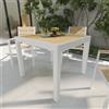 Parama Tavolo da esterno rettangolare in alluminio bianco allungabile 90/180x90x74cm con top a doghe in polywood effetto legno| Camir