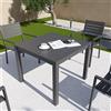 Parama Tavolo da esterno rettangolare in alluminio grigio scuro 90x90x74 cm | Marel
