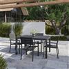 Parama Set da esterno grigio con tavolo allungabile 135/270x74cm e 4 sedie in alluminio| Zenor