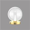 Illuminati Lighting Lampada da tavolo BOLLA, metallo oro + vetro trasparente, LED 4,5W 336 LM 3000K