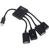 Zerone 4 Port Micro USB Power Charging OTG Hub Adapter Cable, Cavo Adattatore Hub OTG per Smartphone Android