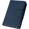 Etres Portafoglio Magnetico - Modello Slide - Fino a 7 Carte, Tasca Monete e Banconote - RFID, Ultra Slim, Funzione Stand per Smartphone - Anello Adattatore Magnetico Incluso (SOFT TOUCH, BLU)