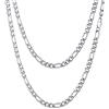 FOCALOOK Collana Uomo Acciaio Inossidabile 5mm Catena Figaro Lunga 71cm Collana Ragazzo Punk Hip Hop Rapper