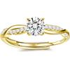 KRFY Anelli Oro per Donna CZ Anello di Fidanzamento Promessa Anello di Eternità per Donna Da Sposa 925 Anelli In Argento Regolabili Anelli Di Dito Aperto Cubic Zirconia Anelli per Donna Gioielli