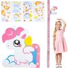 VOSSOT Metro Altezza Bambini da Parete, Tabella di Altezza per Bambini, Tema Unicorn Altezza Grafico Misure 65-180 cm, Unicorno Animali Della Foresta per Cameretta Bambina Decorazioni Parete