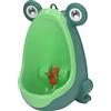 Tonysa Orinatoio per Bambini, Orinatoio Portatile per Allenamento del Vasino, Carino Rana per Ragazzi Toilet per Bambini WC Montato a Parete per Bambino in Piedi Orinatoio (Verde)