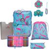 DerDieDas ErgoFlex Easy Happy Pixel - Set di zaini per la scuola, 5 pezzi, Blu, ErgoFlex Easy Set