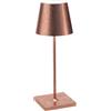 Zafferano, Poldina Pro Mini con Foglia Color Rame, Lampada da Tavolo Ricaricabile e Senza Fili con Controllo Touch, Utilizzabile come Lampada da Interni, Dimmer, 2200-3000 K, Altezza 30 cm