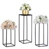 Nuptio Vaso Nero Pianta Stand 3 Pezzi Alti Vasi Fiori per Matrimonio Compleanno Festa Centrotavola - Colonna Metallo Visualizzazione Tavolo Rack Angolo Fiore Stand per Casa Soggiorno(40cm/60cm/80cm)
