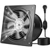 VEVOR Ventilatore di Scarico in Metallo da 203 mm, Ventilatore di Sfiato a Parete ad Alta Velocità da 576 CFM, Basso Consumo, per Soffitta, Garage, Cantina, Officina, Cucina, Pollaio, Nero