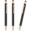 PATIKIL Penna A Sfera Con Punta Stilo, 3Pezzi 2 In 1 Metallo Inchiostro Nero 1.0mm Punto Medio Stilo Penna Per Schermi Touch Ufficio Scrivania, Nero