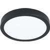 Eglo LED lampada da soffitto Fueva 5, Ø 21 cm, lampada da montare a parete in acciaio con superficie luminosa in plastica, lampada da soffitto nero e bianco, lampada LED luce calda