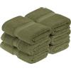 Superior - Set di Asciugamani per Il Viso in Cotone Egiziano 900 Grammi, 6 Pezzi, Verde Foresta