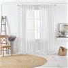 Elrene Home Fashions Tenda a pannello trasparente con passanti per soggiorno, sala da pranzo, camera da letto, cotone, bianco, 132 x 241,3 cm (larghezza x lunghezza), confezione da 1