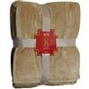 MiaSuite Plaid invernale in Pile anallergico, 130x160 cm - Beige - Effetto velluto lucente, design elegante, morbido al tatto, lavabile in lavatrice.
