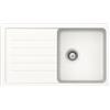 SCHOCK | Lavello Cucina Element D100 1 Vasca con Gocciolatoio, Vasca Reversibile, Materiale Cristalite®, Bianco Assoluto, 860x500mm