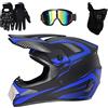 Lipeed Casco da motocross, per adulti, con guanti, maschera, occhiali unisex, casco da moto cross, casco protettivo, ATV, per uomini e donne, protezione di sicurezza