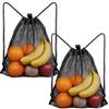 Lxtness Borsa da spiaggia in rete, 2 pezzi, con coulisse, 50 x 45 cm, borsa a rete, zaini con coulisse, borsa da palestra, spiaggia