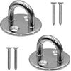 Lahviuu Piastra per occhi in acciaio inox M8, supporto con occhiello, piastra di copertura, gancio per gli occhi, per appendere oggetti, accessori per barca e tenda da sole