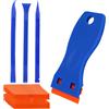 Abeillo 1 Pezzi Raschietto Plastica con 10 Lame e 3 Pezzi Piede di Porco in Plastica, Multiuso per Pulizia Per Etichette, Decalcomanie, Silicone, Adesivi, Piano induzione, Vernice In Vetro