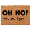 CKB LTD® Zerbino con scritta in inglese Not You Again e Not you again, zerbino unico per porta anteriore/posteriore, realizzato con un retro in PVC antiscivolo, fibra di cocco naturale, per