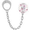 BABY-NOVA babynova Catena per Ciuccio con Clip e Anello Adattatore - Set da 2 Pezzi - Portaciuccio per Bambini - Compatibile con Qualsiasi Ciuccio - Essenziale per Neonati - Senza BPA - Cuori rosa