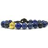 Samsara Bracciale Tibetano Ispirazione Buddista con Lapislazzuli, Lunghezza Regolabile, Gioiello Artigianale con Filo in Cotone Cerato ad Alta Resistenza e Chiusura in Ottone