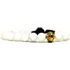Samsara Bracciale Tibetano Buddista con Agata Bianca Naturale Regolabile Artigianale in Cotone Cerato ad Alta Resistenza Uomo Donna Accessorio Etnico Unisex Idea Regalo