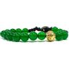 Samsara Bracciale Tibetano in Agata Verde Regolabile 18,5-22,5 cm Perline Naturali 8 mm Filo Cotone Cerato Alta Resistenza Chiusura Ottone Gioiello Artigianale Unisex con Sacchetto
