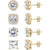 KRFY Cubic Zirconia Orecchini in Argento Sterling 18K Oro Bianco Brillante Halo Diamantato Simulato per le Donne Uomo