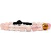 Samsara Bracciale Tibetano Buddista con Quarzo Rosa, Lunghezza Regolabile, Gioiello Ispirato alla Tradizione Spirituale con Filo in Cotone Cerato Resistente, Accessorio Unisex Artigianale