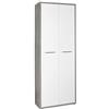 Composad | Mobile Armadio della Linea DISEGNO con 2 Ante, Mobile Contenitore Archivio, (LxAxP) 81,60x217,50x35,70 cm, Colore Cemento e Bianco Laccato, per Studio, Ufficio, Made in Italy