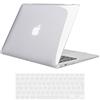 TECOOL Cover compatibile con vecchio MacBook Air 13 Pollici 2017-2010 (A1466 1369), Custodia Rigida Protettiva Sottile in Plastica e Copritastiera UE, Superficie Lucida Trasparente
