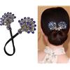 VASANA Creatore di chignon per capelli con pavone blu scuro con strass Deft Easy Chignon con cristallo Twist French Hairstyle Shaper Strumento per lo styling dei capelli Accessori per le donne
