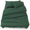 Blumtal Set Lenzuola 1,5 piazza - Lenzuola 1,5 piazza Certificato OEKO-TEX - Lenzuolo Angoli 135x190x30cm + 2x Federa Cuscino 50x80cm Verde Scuro