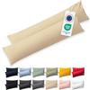 Blumtal Federe Cuscini Letto Matrimoniale Cotone - Federe Cuscini 40x145-100% Cotone, Set di 2 Federe in Jersey con Cerniera, Federa certificate Oeko-Tex, Federe Cuscino Letto - Crema