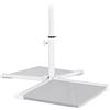 Relaxdays Base per Ombrellone, Piedistallo per Aste Parasole 19-34 mm, Supporto a Croce Pieghevole, in Acciaio, Bianco