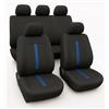 Susy Shop Coprisedili universali in poliestere adattabili a tutte le auto con sedili standard - con 2 zip sui schienali posteriori - modello C (Blu chiaro)