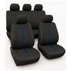 Susy Shop Coprisedili universali in poliestere adattabili a tutte le auto con sedili standard - con 2 zip sui schienali posteriori - modello C (Blu scuro)