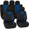 Susy Shop Coprisedili universali in poliestere adattabili a tutte le auto con sedili standard - con 2 zip sui schienali posteriori - modello N (Blu Scuro)