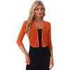 Allegra K Donna Coprispalle Elegante Bolero in Chiffon Trasparente Maniche A 3/4 Cardigan in Rete Giacca Corta Estivo Bianca XS