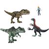 Mattel Jurassic World HJK02 -: Una nuova epica epica Battaglia, 3 autentici personaggi di dinosauro e 1 personaggio umano, divertimento fisico e digitale per bambini dai 4 anni in su