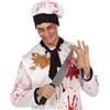 FIESTAS GUIRCA | Coltello Insanguinato Finto (42 cm) - Accessorio per Costume da Cuoco Assassino Chef Horror Halloween Carnevale Festa Adulti Bambini - Argento Nero Rosso