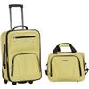 Rockland Set di valigie verticali Softside moda, Lime, 2-Piece Set (14/19), Set Bagagli