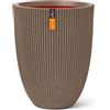 Vaso tondo da interno esterno in materiale riciclato Elegant Row Ø34 H46, TORTORA