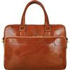 Time Resistance Ventiquattrore Uomo Fatta a Mano in Italia da Esperti Artigiani - Borsa Porta PC Donna con Chiusura a Scatto - Borsa in Pelle da Portare a Mano o a Tracolla (Marrone Cognac)