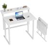 JUMMICO Scrivania pieghevole, piccola scrivania con supporto per monitor (Bianco, 80 x 40 cm)
