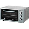 BEHOME Forno Elettrico Ventilato 48 litri con Girarrosto, Autopulente e Smaltato, Temperatura fino a 320° Doppio Vetro con Luce Interna e Timer 2 Teglie e 1 Griglia (Grigio)