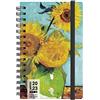 Kaos Agenda Settimanale 2023 con Spirale - 12 mesi con Planner - Pocket 9x14 cm - Per Viaggi Casa Ufficio Università - Copertina Cartonata, Elastico piatto, Segnalibro - Van Gogh Girasoli