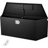 VEVOR Scatola Portaoggetti per Timone Rimorchio 1245x353x470 mm in Acciaio, Cassone Porta Attrezzi per Rimorchio Portautensili Carico max. 50 kg con Serratura, Cassa Portaoggetti per Camper SUV, Nero
